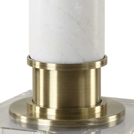 White Marble Column Table Lamp | Uttermost Plinth