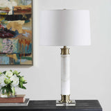 White Marble Column Table Lamp | Uttermost Plinth