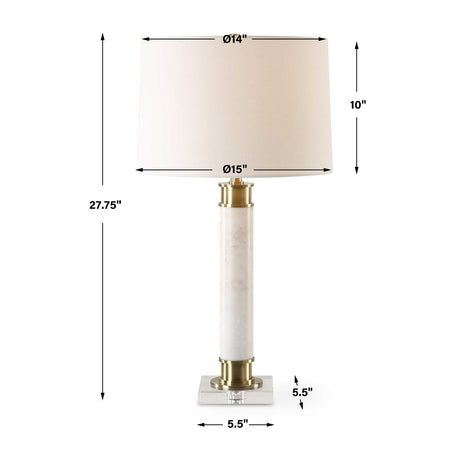 White Marble Column Table Lamp | Uttermost Plinth