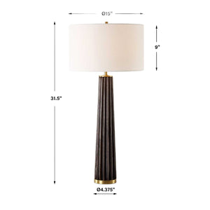   Scalloped Dark Oak Table Lamp | Oroa.com