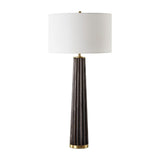 Modern European furniture - Scalloped Dark Oak Table Lamp - www.oroa.com