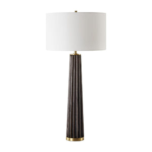   Scalloped Dark Oak Table Lamp | Oroa.com