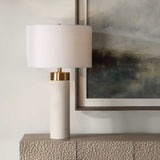 Cylindrical White Shagreen Table Lamp | Uttermost Wessex
