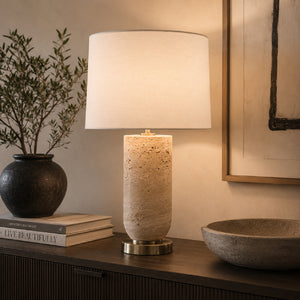   Beige Travertine Table Lamp | Oroa.com