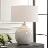 White Glaze Ceramic Table Lamp | Uttermost Dribble