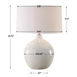 White Glaze Ceramic Table Lamp | Uttermost Dribble
