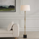 Modern European furniture - Black Travertine Base Floor Lamp - www.oroa.com