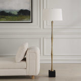 Modern European furniture - Black Travertine Base Floor Lamp - www.oroa.com