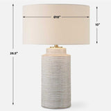 Modern European furniture - Ribbed White Ceramic Table Lamp - www.oroa.com