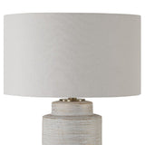 Modern European furniture - Ribbed White Ceramic Table Lamp - www.oroa.com