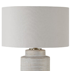   Ribbed White Ceramic Table Lamp | Oroa.com