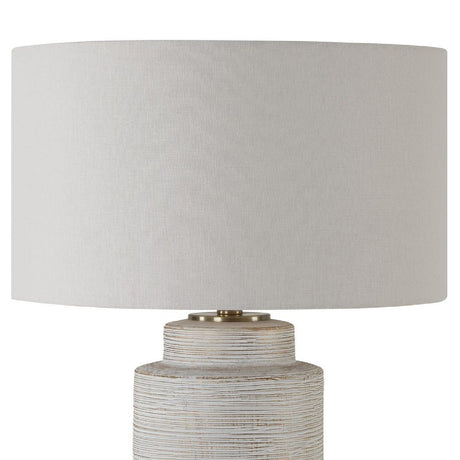 Modern European furniture - Ribbed White Ceramic Table Lamp - www.oroa.com