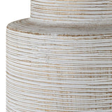 Modern European furniture - Ribbed White Ceramic Table Lamp - www.oroa.com