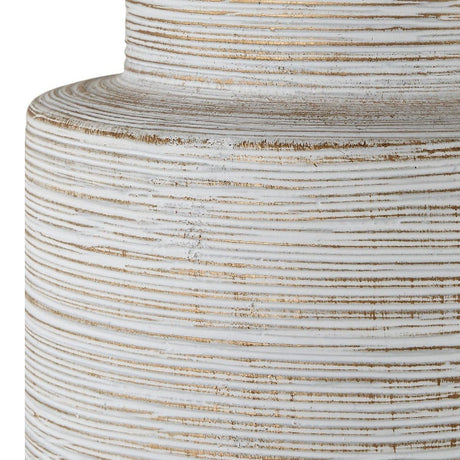 Modern European furniture - Ribbed White Ceramic Table Lamp - www.oroa.com