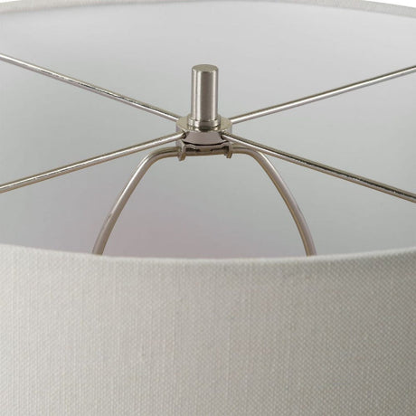 White Ceramic Linen Table Lamp | Uttermost Haven