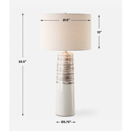White Ceramic Linen Table Lamp | Uttermost Haven