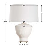 White Ribbed Ceramic Table Lamp | Uttermost Maisie