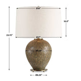 Distressed Brown Ceramic Table Lamp | Uttermost Rya