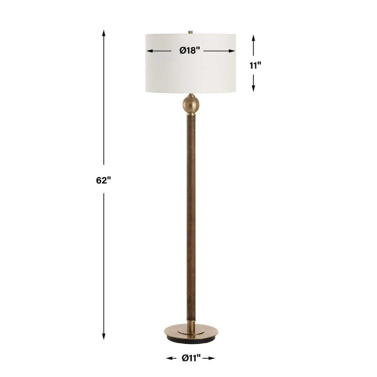 Dark Oak Stem Floor Lamp | Uttermost Keros