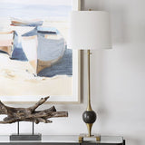 White Linen Shade Buffet Lamp | Uttermost Dempsey - www.oroa.com