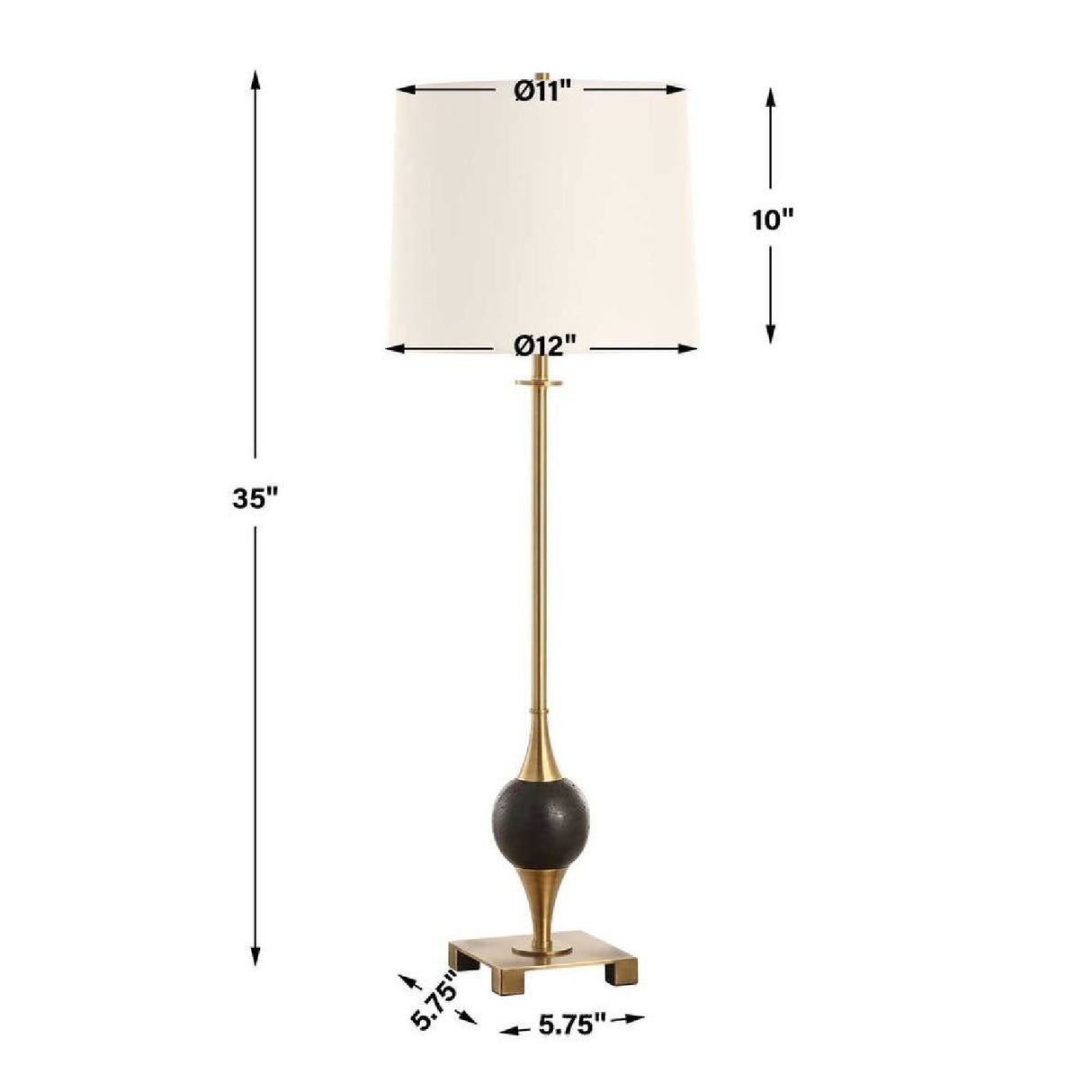 White Linen Shade Buffet Lamp | Uttermost Dempsey - www.oroa.com
