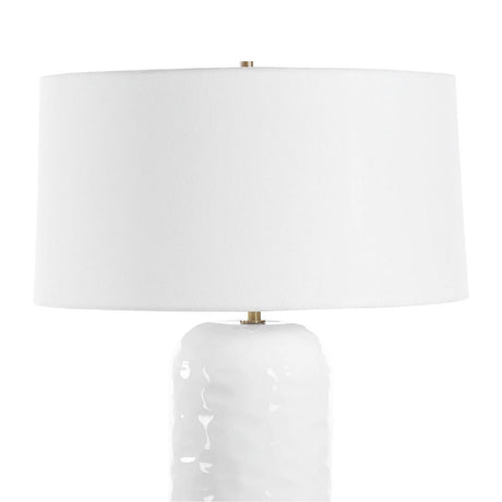 White Linen Drum Table Lamp | Uttermost Iona