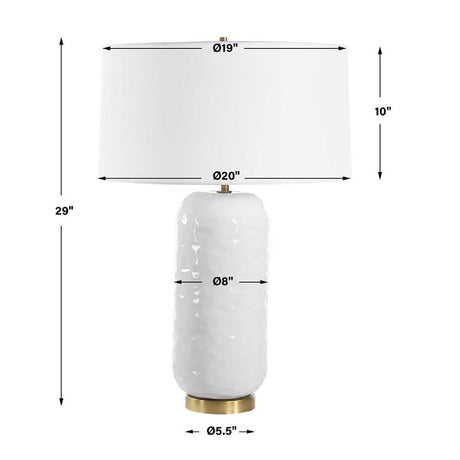 White Linen Drum Table Lamp | Uttermost Iona