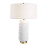White Linen Drum Table Lamp | Uttermost Iona