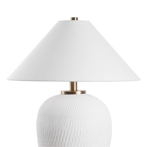   Hand-Carved White Ceramic Table Lamp | Oroa.com
