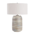 Modern European furniture - Earth-Toned Stripe Ceramic Table Lamp L - www.oroa.com