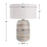 Modern European furniture - Earth-Toned Stripe Ceramic Table Lamp L - www.oroa.com