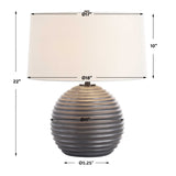 Bronze Ribbed Ceramic Table Lamp | Uttermost Chelsom