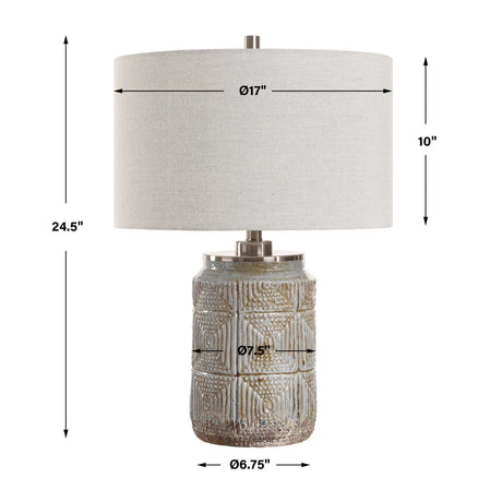 Etched Gray Ceramic Table Lamp | Uttermost Graydon