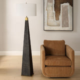 Tapered Burned Wood-Look Floor Lamp | Uttermost Lathey