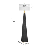Tapered Burned Wood-Look Floor Lamp | Uttermost Lathey
