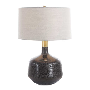 Mottled Black Ceramic Table Lamp by Uttermost Flanagan