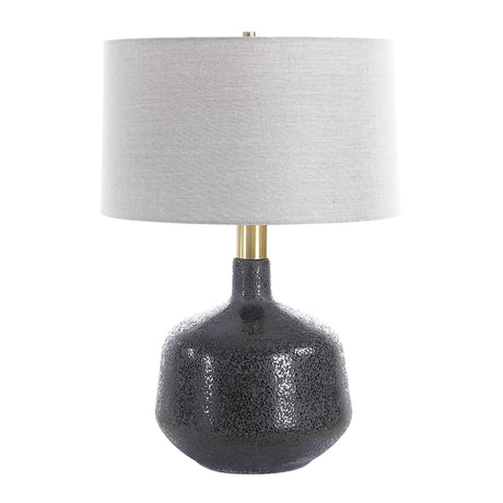Modern European furniture - Mottled Black Ceramic Table Lamp - www.oroa.com