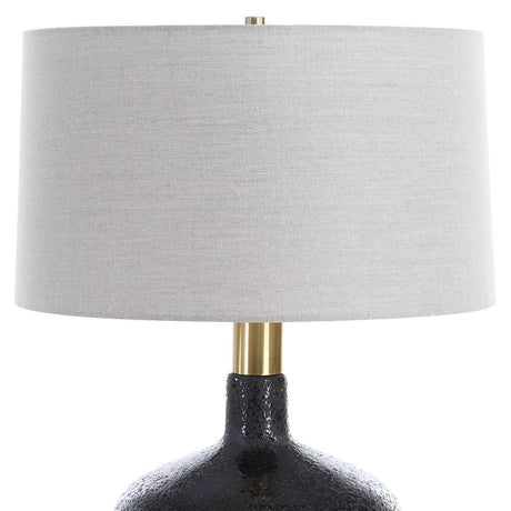Modern European furniture - Mottled Black Ceramic Table Lamp - www.oroa.com