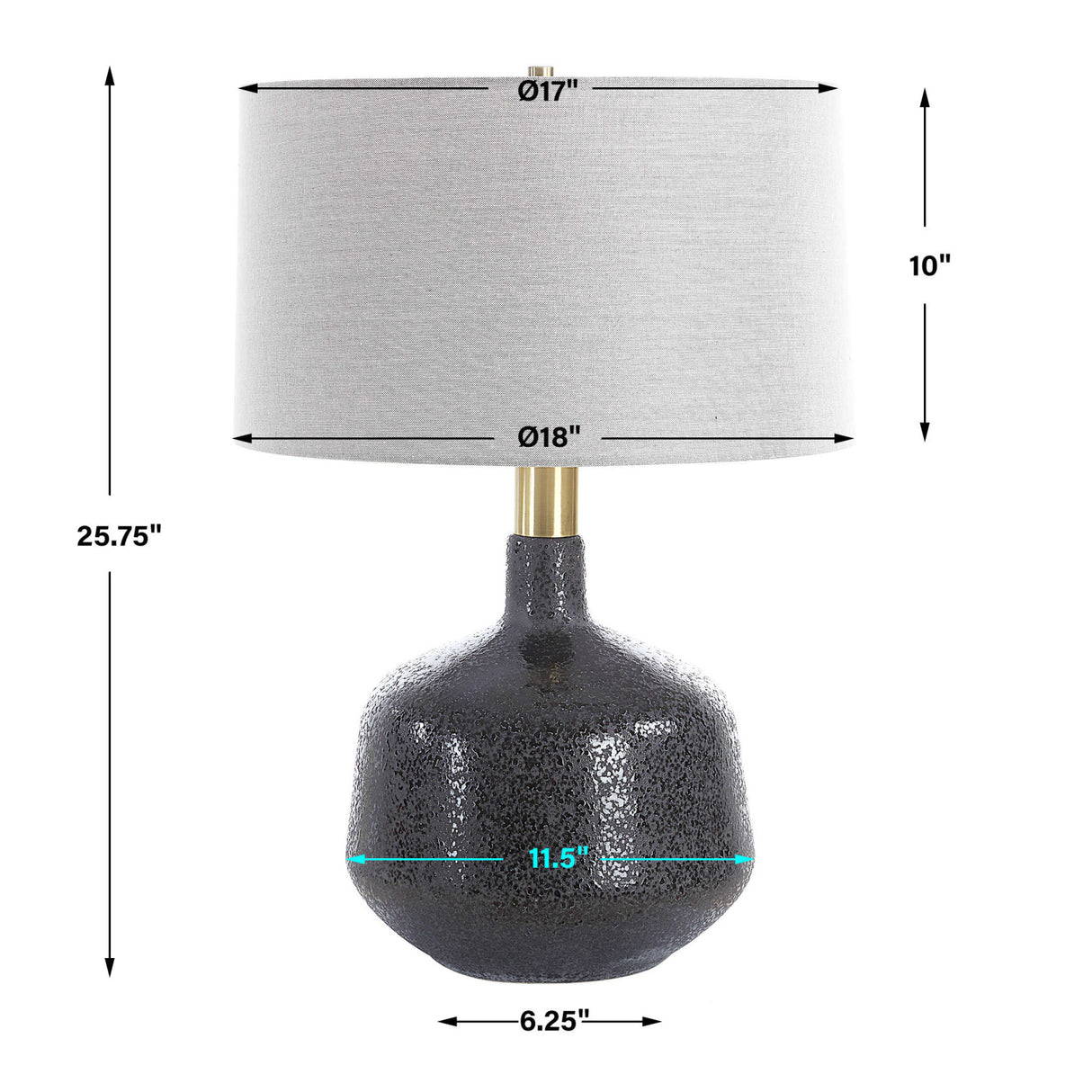 Modern European furniture - Mottled Black Ceramic Table Lamp - www.oroa.com