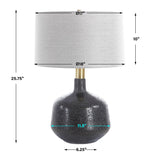 Modern European furniture - Mottled Black Ceramic Table Lamp - www.oroa.com