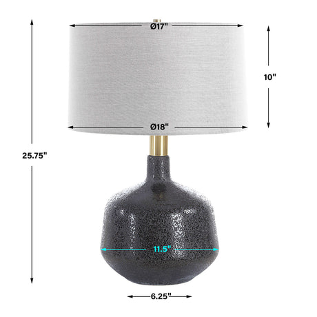 Modern European furniture - Mottled Black Ceramic Table Lamp - www.oroa.com