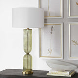 Modern European furniture - Transparent Green Glass Table Lamp - www.oroa.com