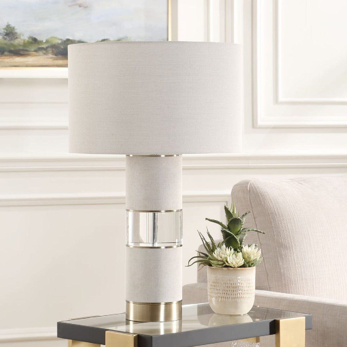   Linen & Crystal Table Lamp | Oroa.com