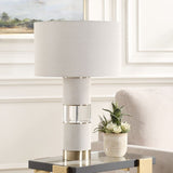 Modern European furniture - Linen & Crystal Table Lamp - www.oroa.com