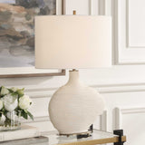 Modern European furniture - White Ceramic Organic-Shaped Table Lamp - www.oroa.com
