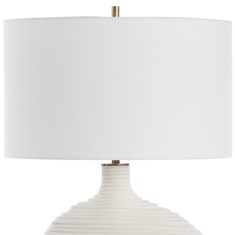 Modern European furniture - White Ceramic Organic-Shaped Table Lamp - www.oroa.com