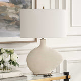 Modern European furniture - White Ceramic Organic-Shaped Table Lamp - www.oroa.com