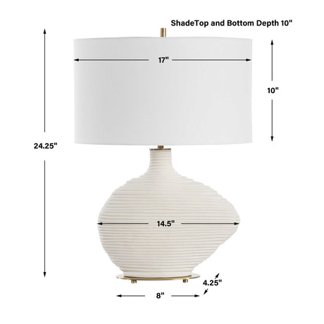 Modern European furniture - White Ceramic Organic-Shaped Table Lamp - www.oroa.com