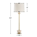 Travertine Accented Buffet Lamp | Uttermost Hemisphere