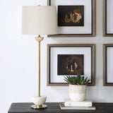 Travertine Accented Buffet Lamp | Uttermost Hemisphere